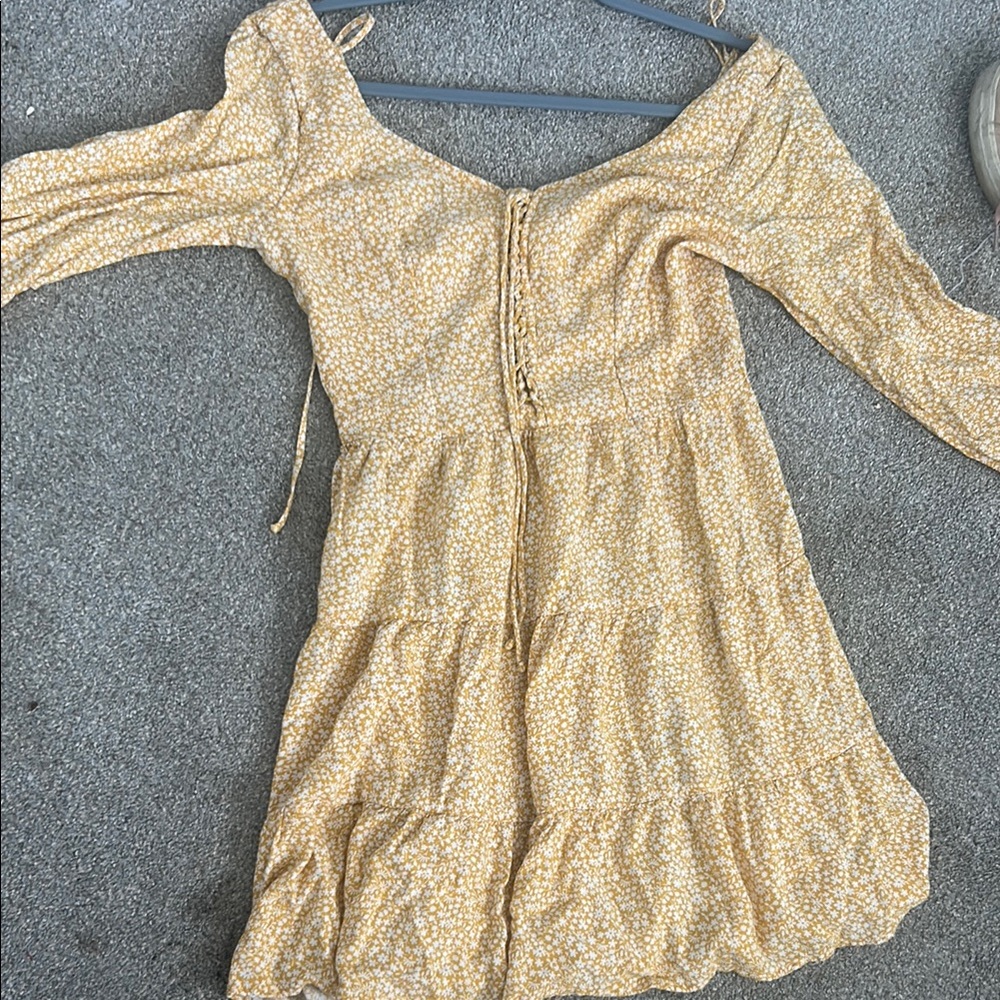 Hollister Yellow Floral Smocked Dress